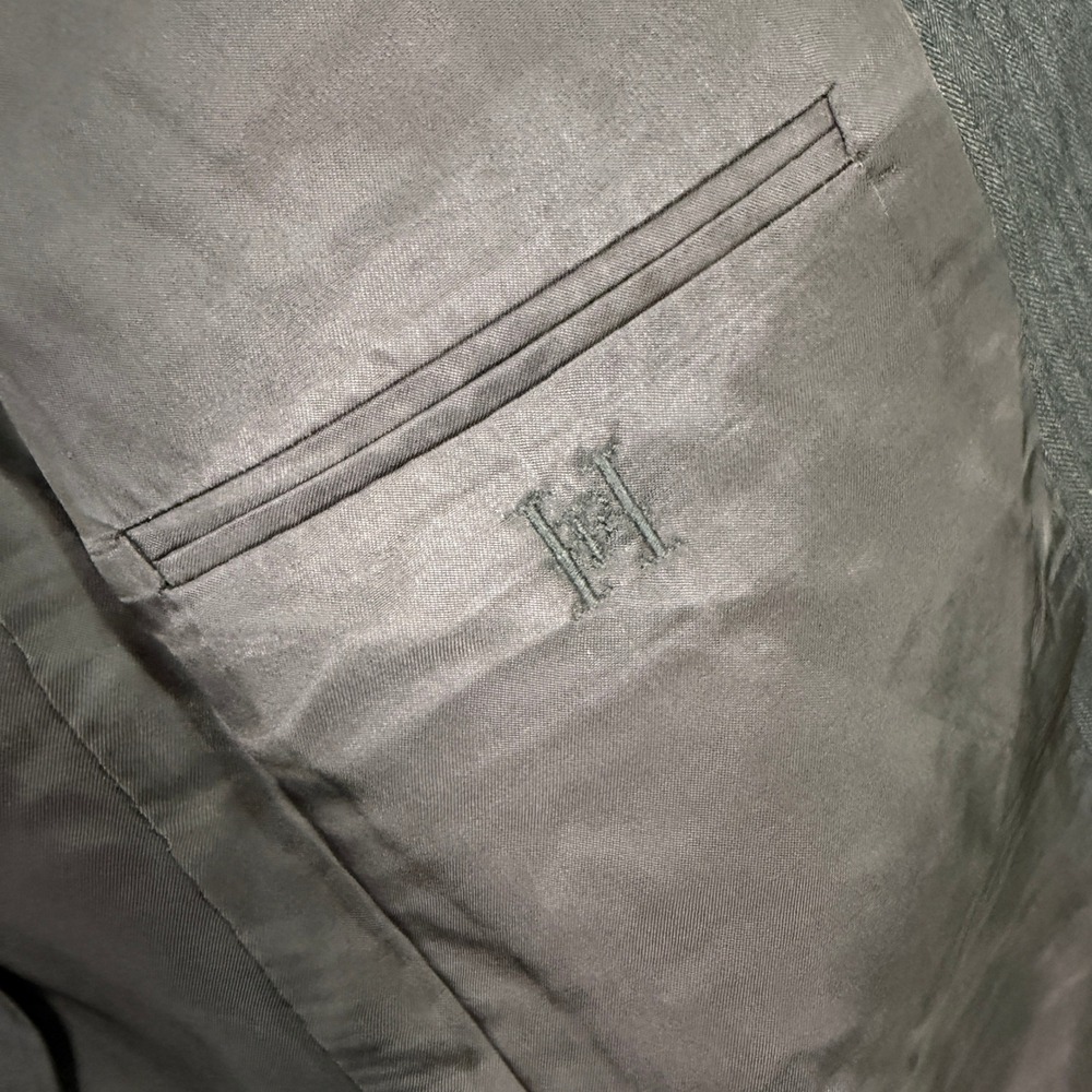 Hickey Freeman Men 40XL Slim Fit Madison Suit Grey Herringbone Wool 34x32 USA - Picture 6 of 16